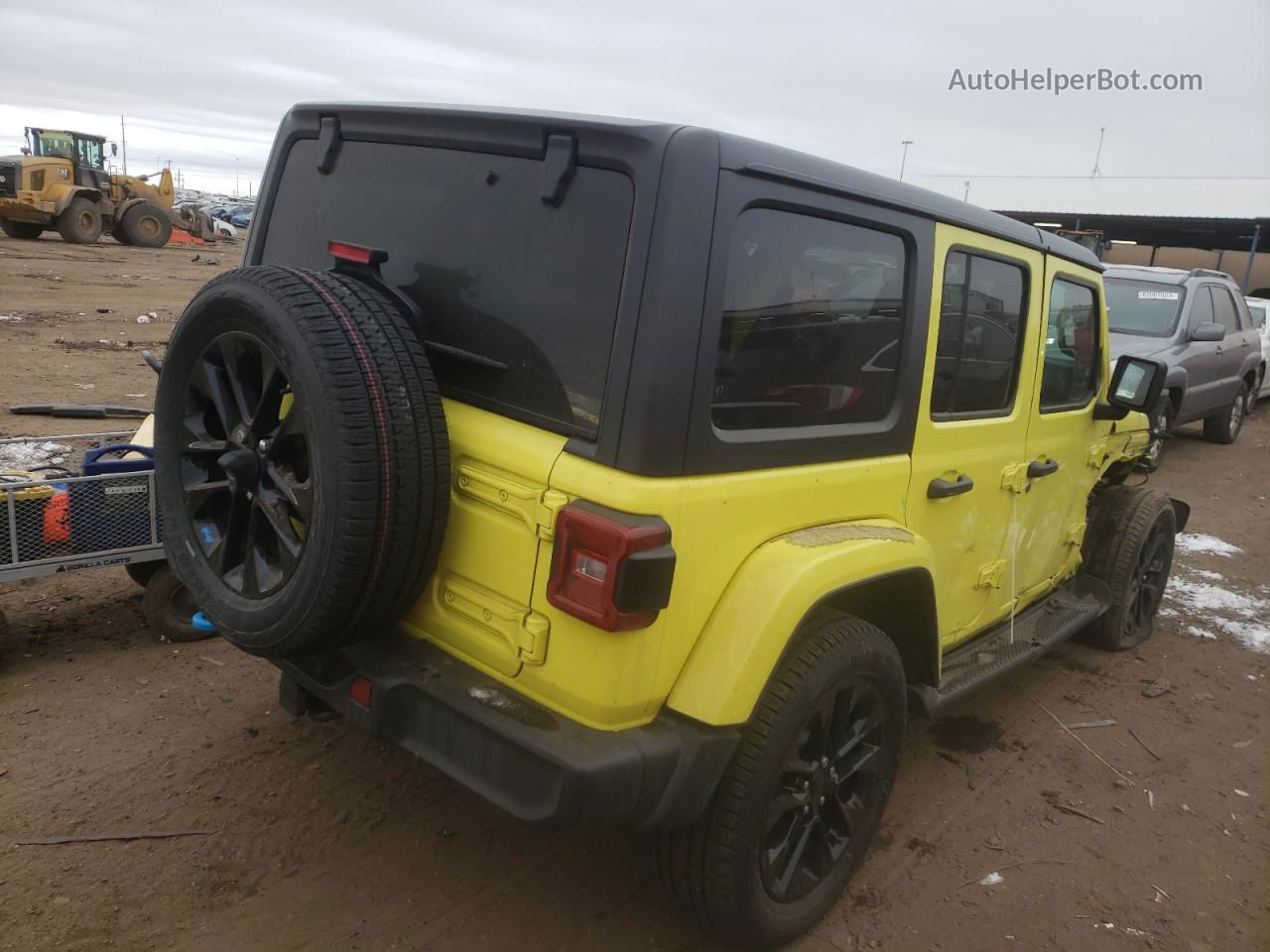 2023 Jeep Wrangler Sahara 4xe Yellow vin: 1C4JJXP60PW553825