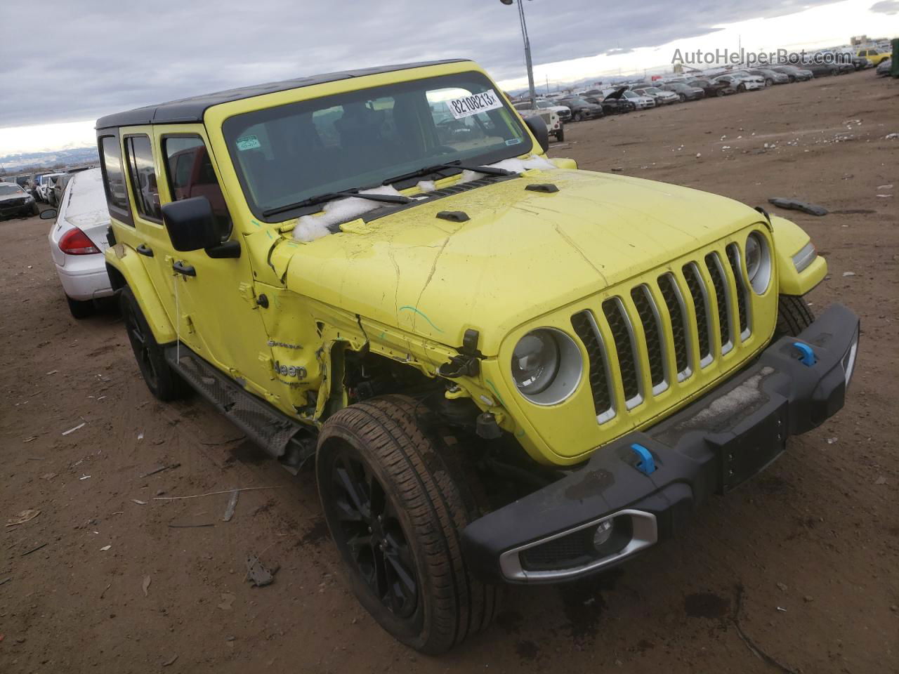 2023 Jeep Wrangler Sahara 4xe Желтый vin: 1C4JJXP60PW553825