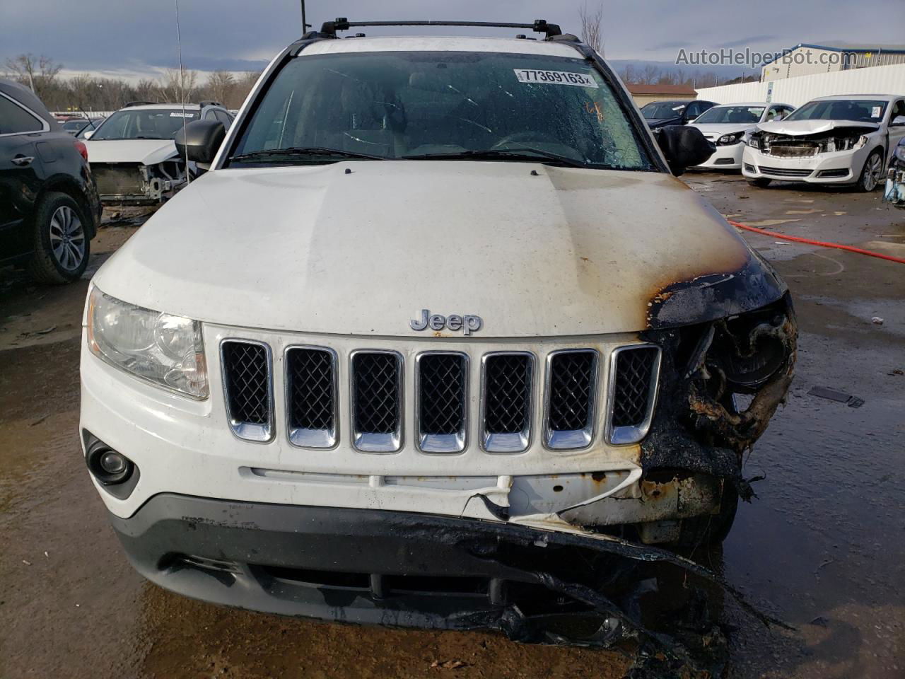 2013 Jeep Compass Sport White vin: 1C4NJCBA0DD272492