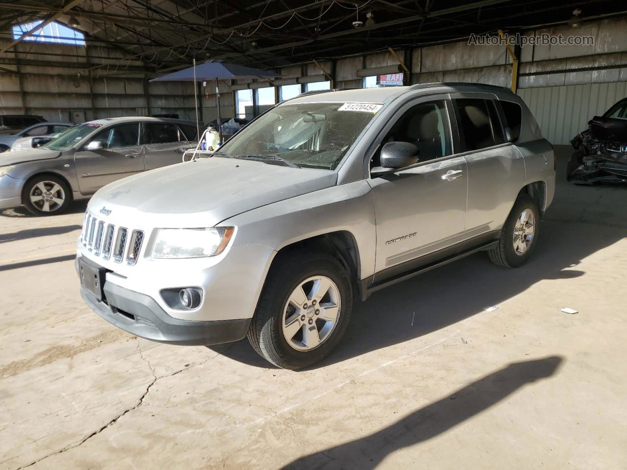 2014 Jeep Compass Sport Silver vin: 1C4NJCBA0ED570655