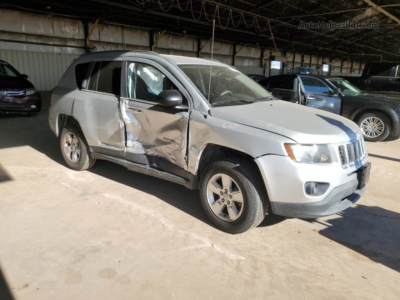 2014 Jeep Compass Sport Silver vin: 1C4NJCBA0ED570655