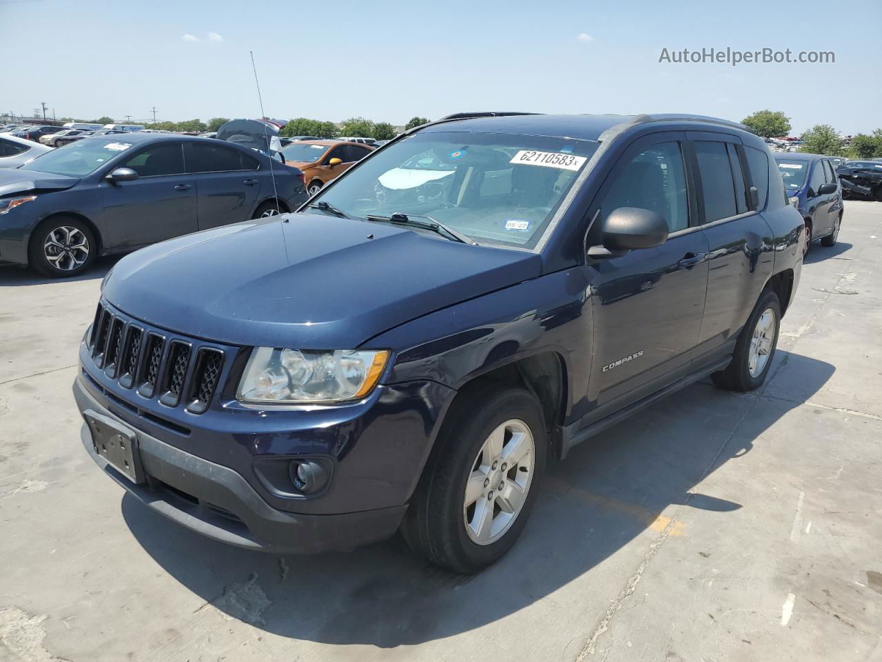 2013 Jeep Compass Sport Синий vin: 1C4NJCBA1DD270377