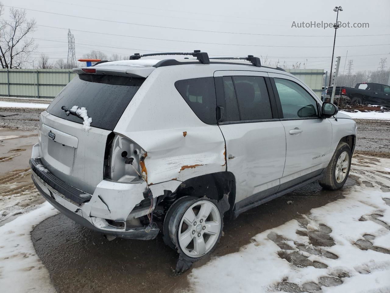 2014 Jeep Compass Sport Silver vin: 1C4NJCBA1ED504244