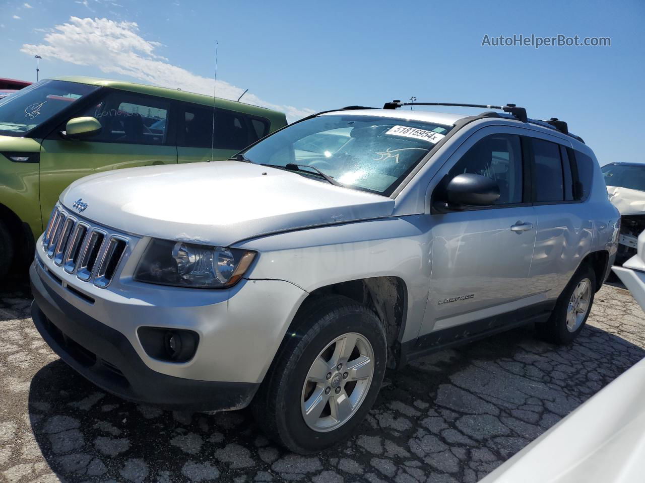 2014 Jeep Compass Sport Silver vin: 1C4NJCBA1ED504244