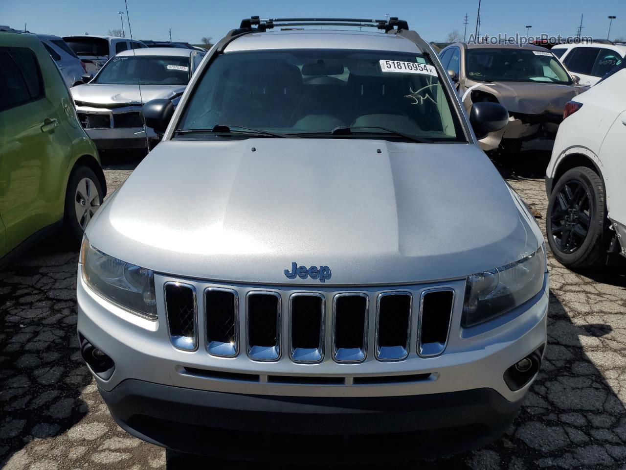 2014 Jeep Compass Sport Silver vin: 1C4NJCBA1ED504244