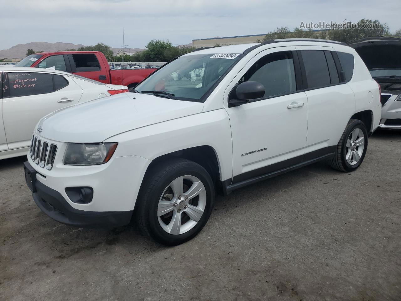 2016 Jeep Compass Sport White vin: 1C4NJCBA1GD640988