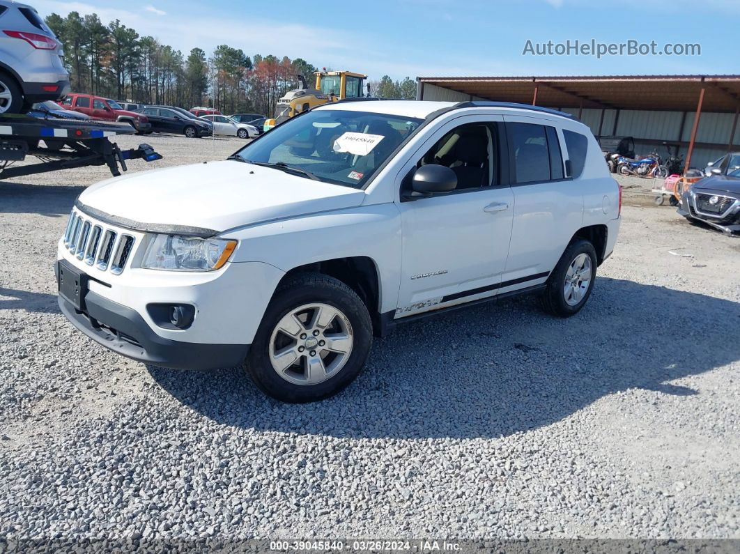 2013 Jeep Compass Sport White vin: 1C4NJCBA2DD201410