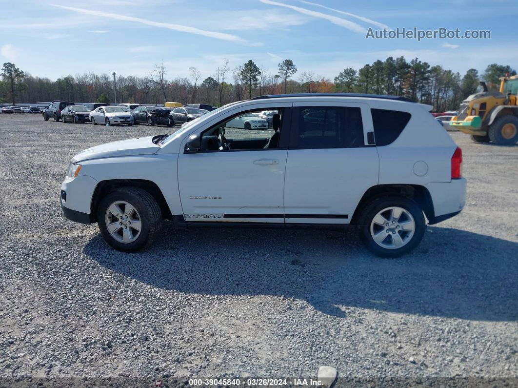 2013 Jeep Compass Sport White vin: 1C4NJCBA2DD201410