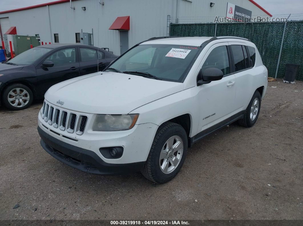 2014 Jeep Compass Sport White vin: 1C4NJCBA2ED504396