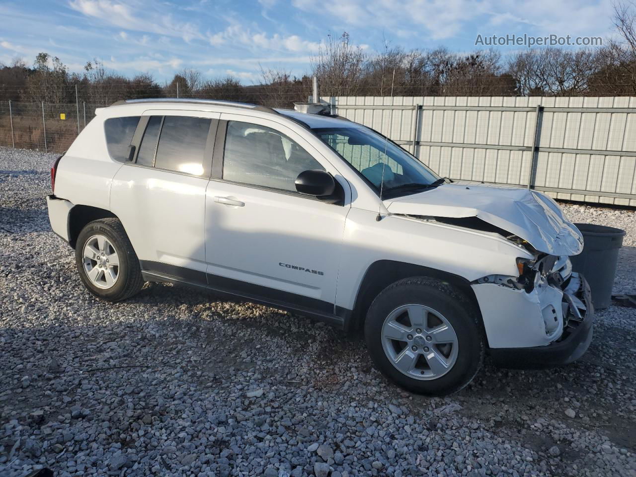 2014 Jeep Compass Sport White vin: 1C4NJCBA2ED746251