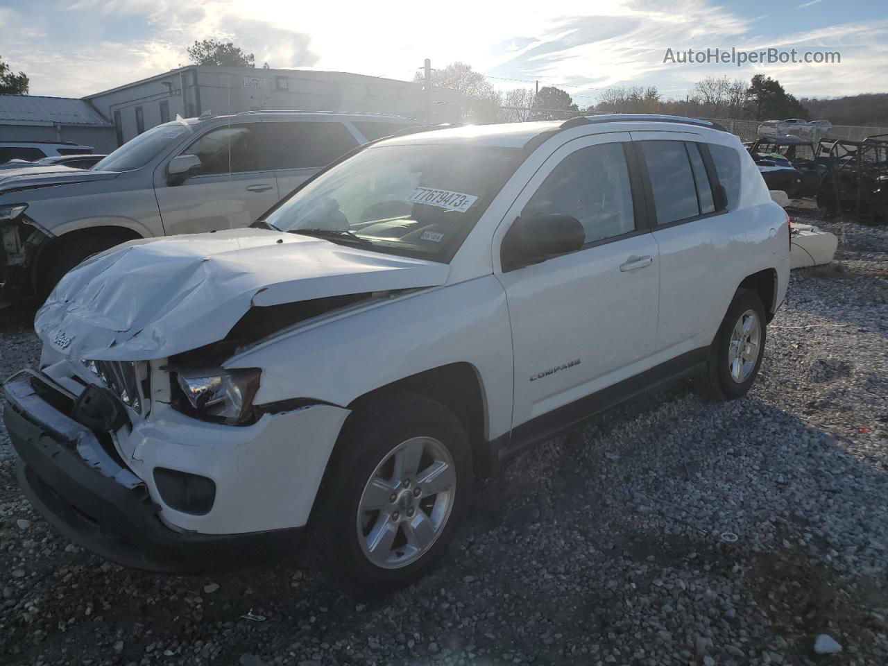 2014 Jeep Compass Sport White vin: 1C4NJCBA2ED746251