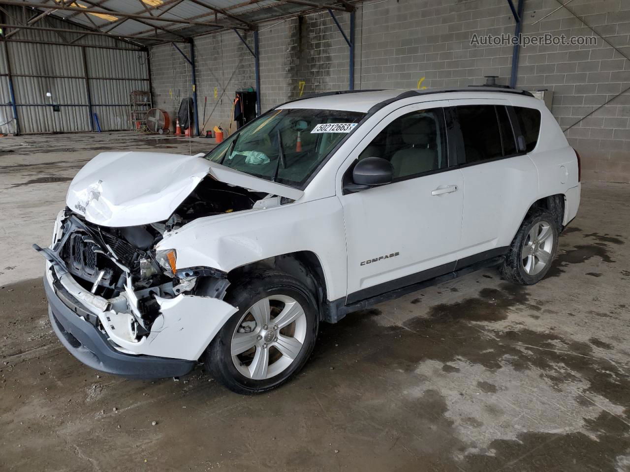 2016 Jeep Compass Sport White vin: 1C4NJCBA2GD643432