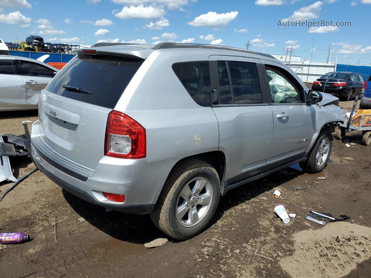 2013 Jeep Compass Sport Silver vin: 1C4NJCBA4DD193844