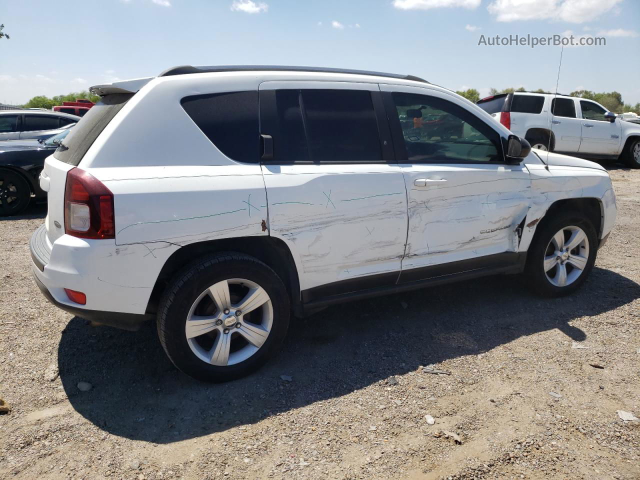 2014 Jeep Compass Sport White vin: 1C4NJCBA4ED690992