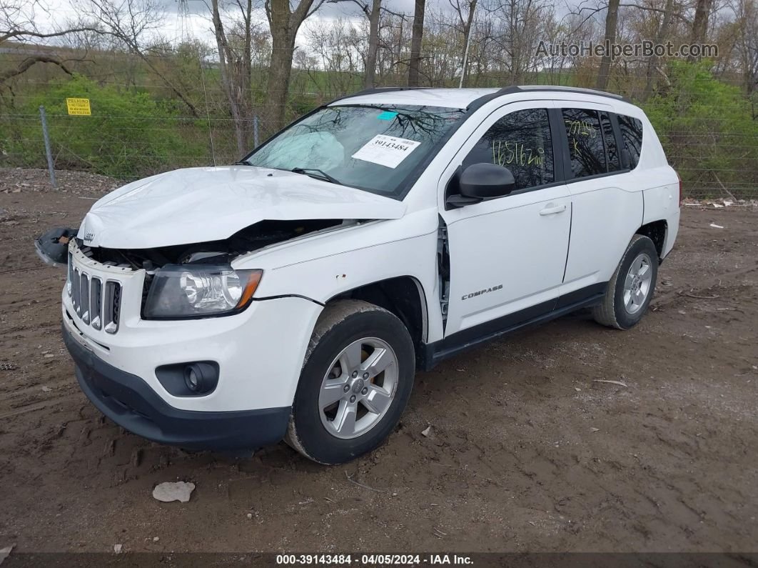 2014 Jeep Compass Sport White vin: 1C4NJCBA4ED777145