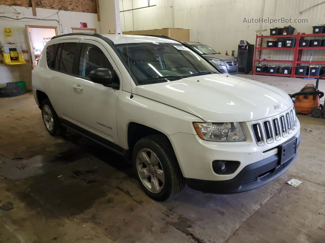 2013 Jeep Compass Sport White vin: 1C4NJCBA6DD210899