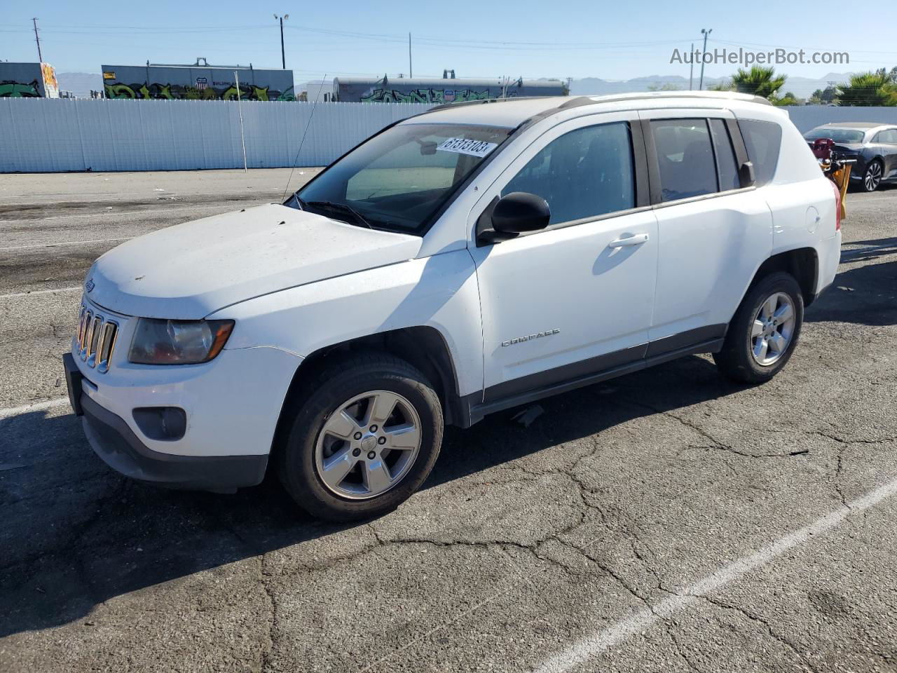 2014 Jeep Compass Sport White vin: 1C4NJCBA6ED569252