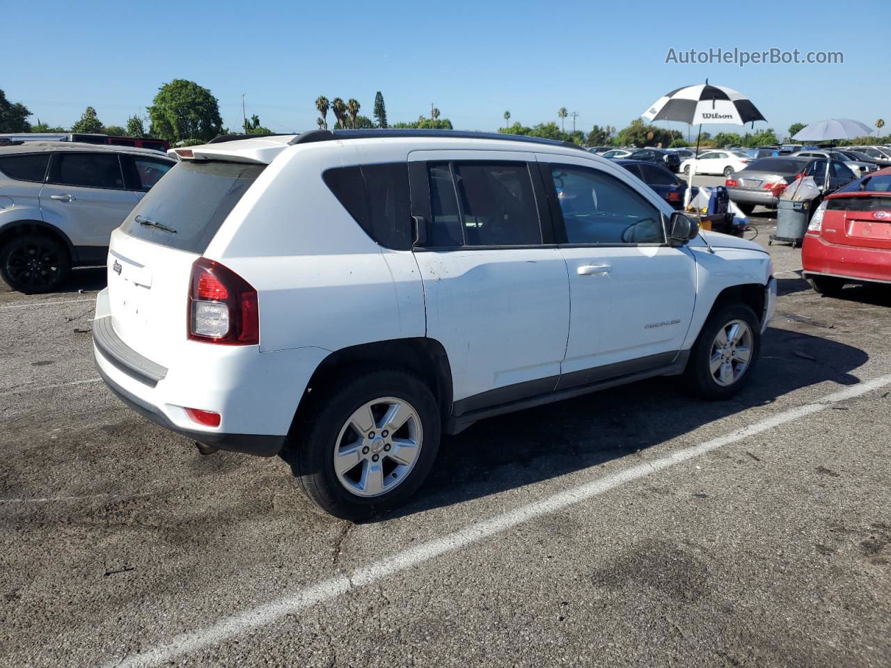 2014 Jeep Compass Sport White vin: 1C4NJCBA6ED569252