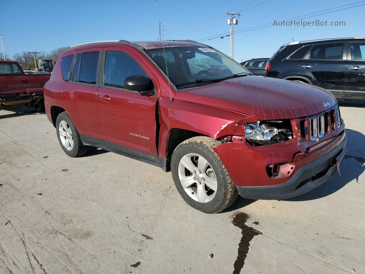 2016 Jeep Compass Sport Red vin: 1C4NJCBA6GD814201