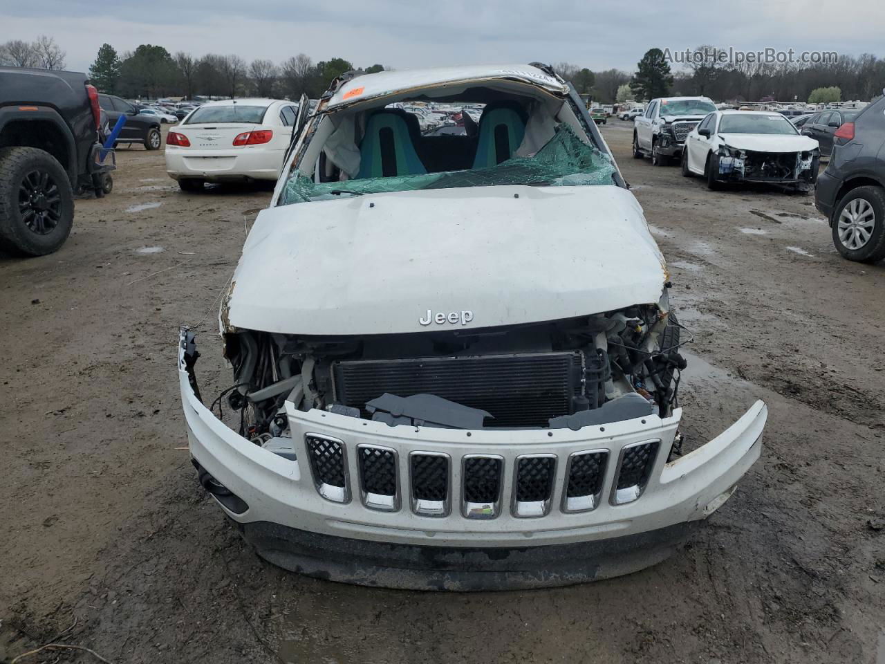 2014 Jeep Compass Sport White vin: 1C4NJCBA7ED666489