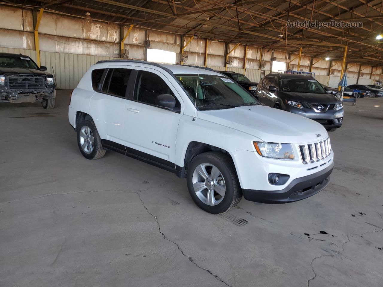 2016 Jeep Compass Sport White vin: 1C4NJCBA7GD615786