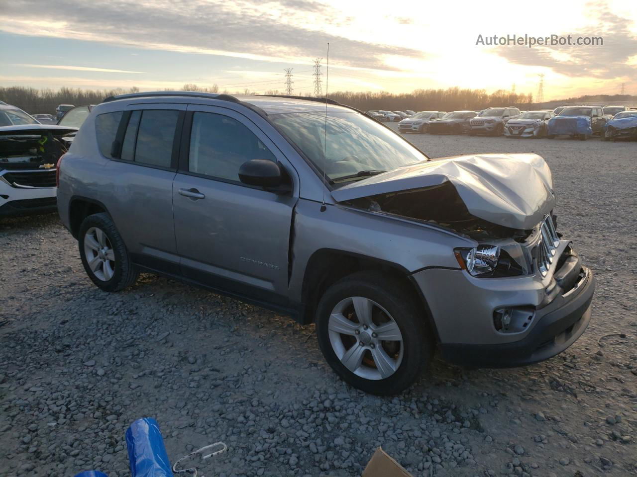 2016 Jeep Compass Sport Silver vin: 1C4NJCBA7GD641658