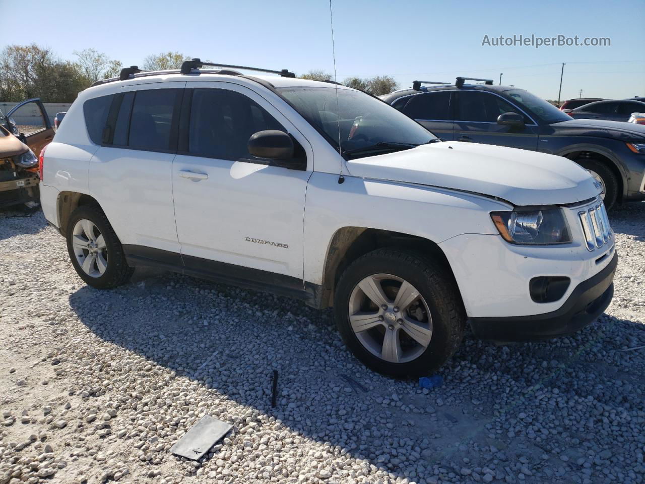 2016 Jeep Compass Sport White vin: 1C4NJCBA9GD753474