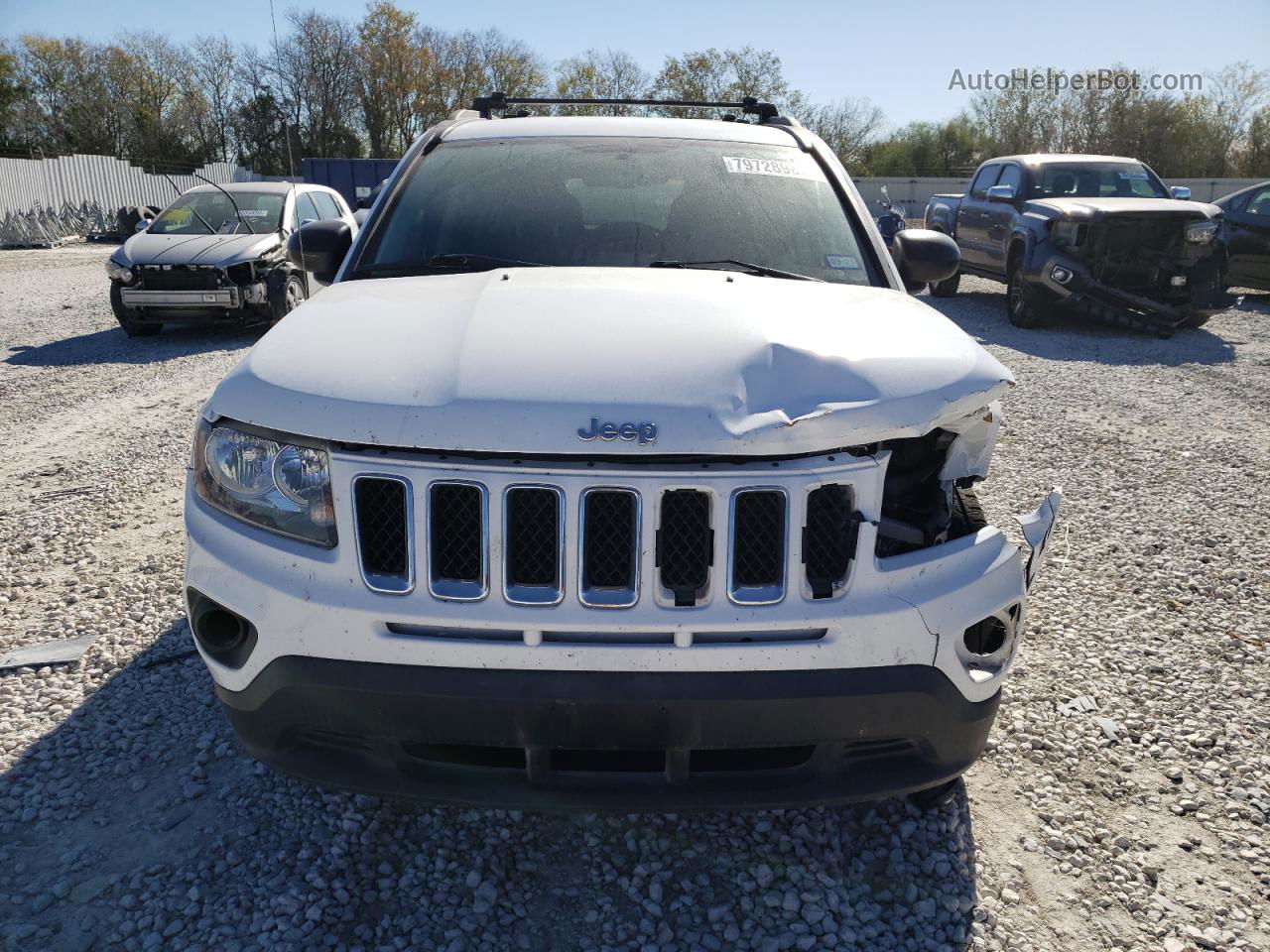 2016 Jeep Compass Sport White vin: 1C4NJCBA9GD753474