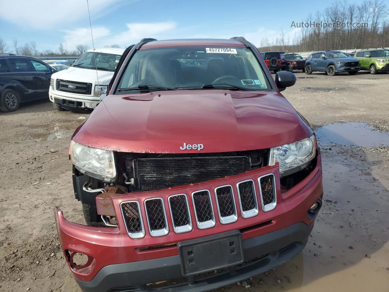 2013 Jeep Compass Sport Maroon vin: 1C4NJCBAXDD102401