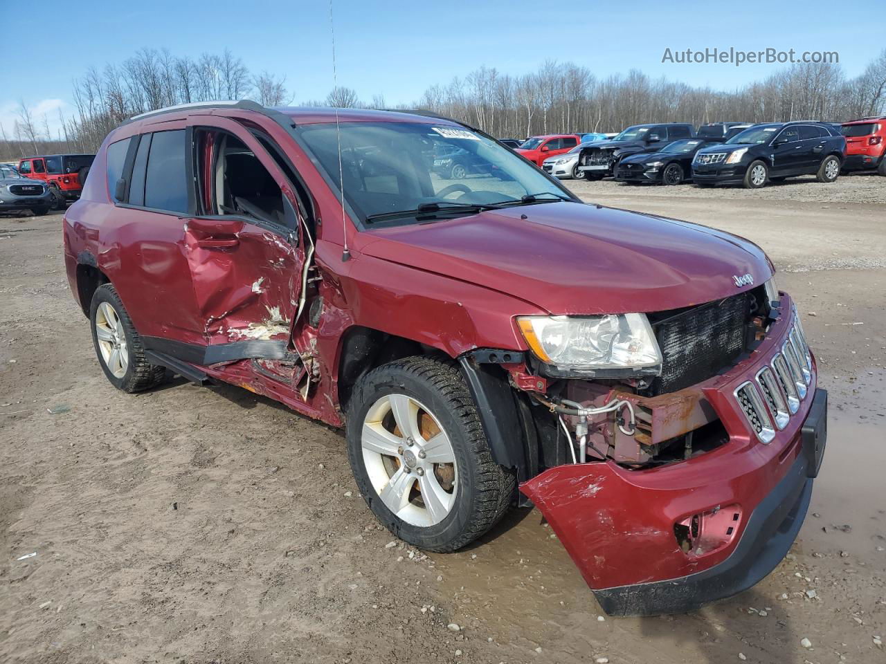 2013 Jeep Compass Sport Темно-бордовый vin: 1C4NJCBAXDD102401