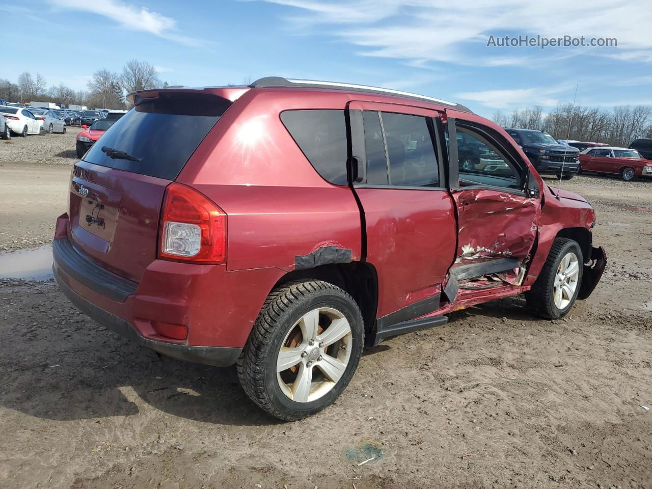 2013 Jeep Compass Sport Maroon vin: 1C4NJCBAXDD102401