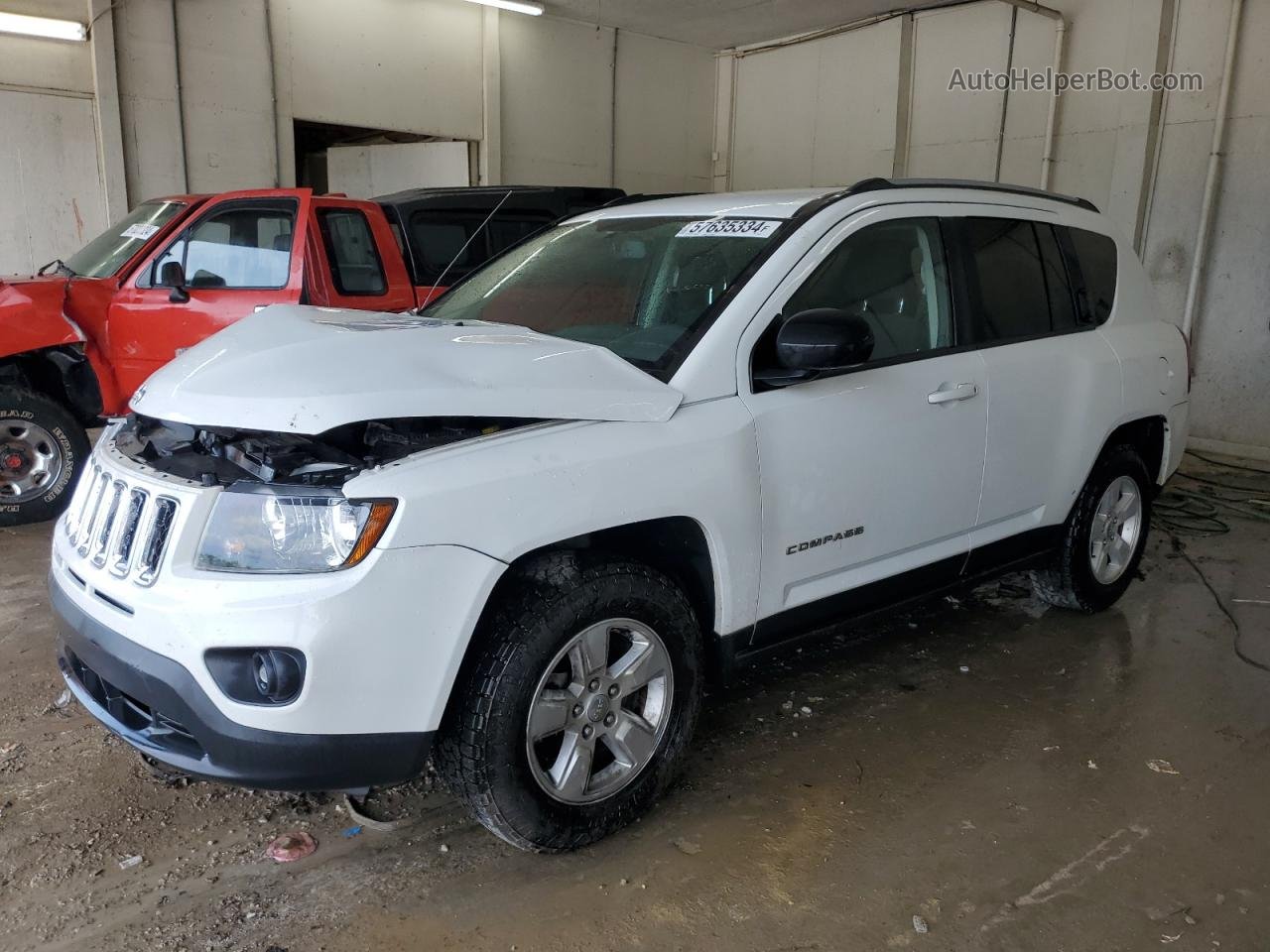 2016 Jeep Compass Sport White vin: 1C4NJCBB0GD765084