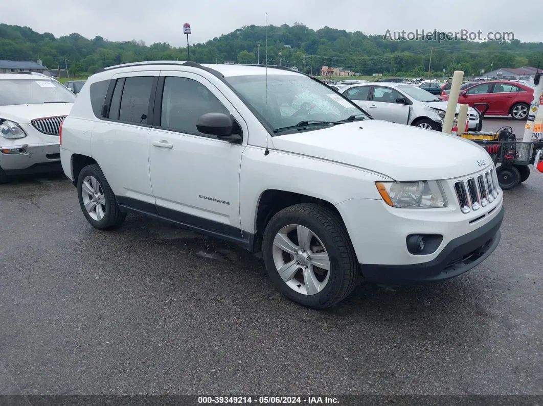 2013 Jeep Compass Sport White vin: 1C4NJCBB2DD169387