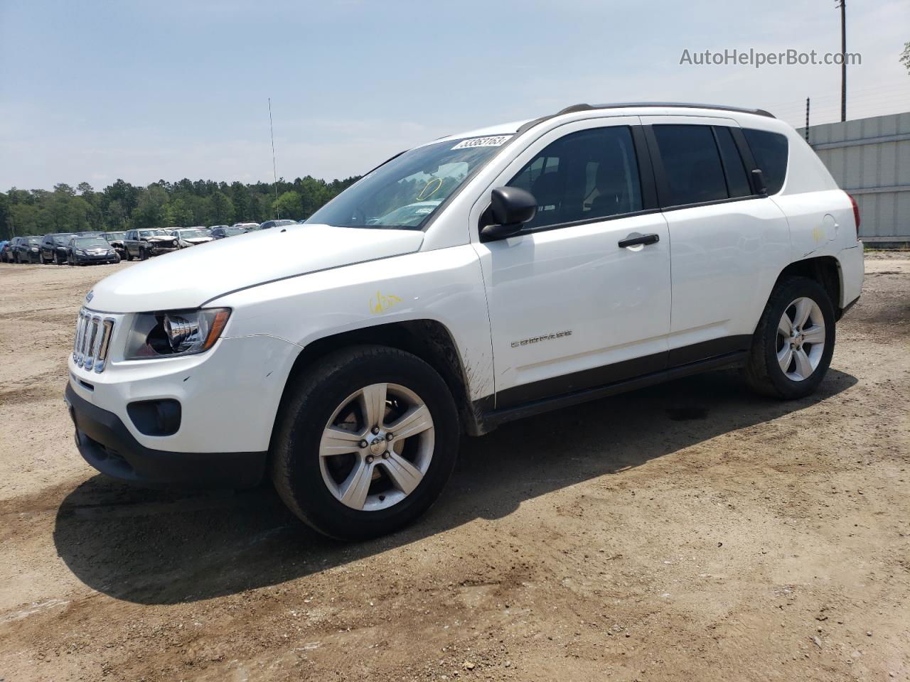 2014 Jeep Compass Sport White vin: 1C4NJCBB7ED831403