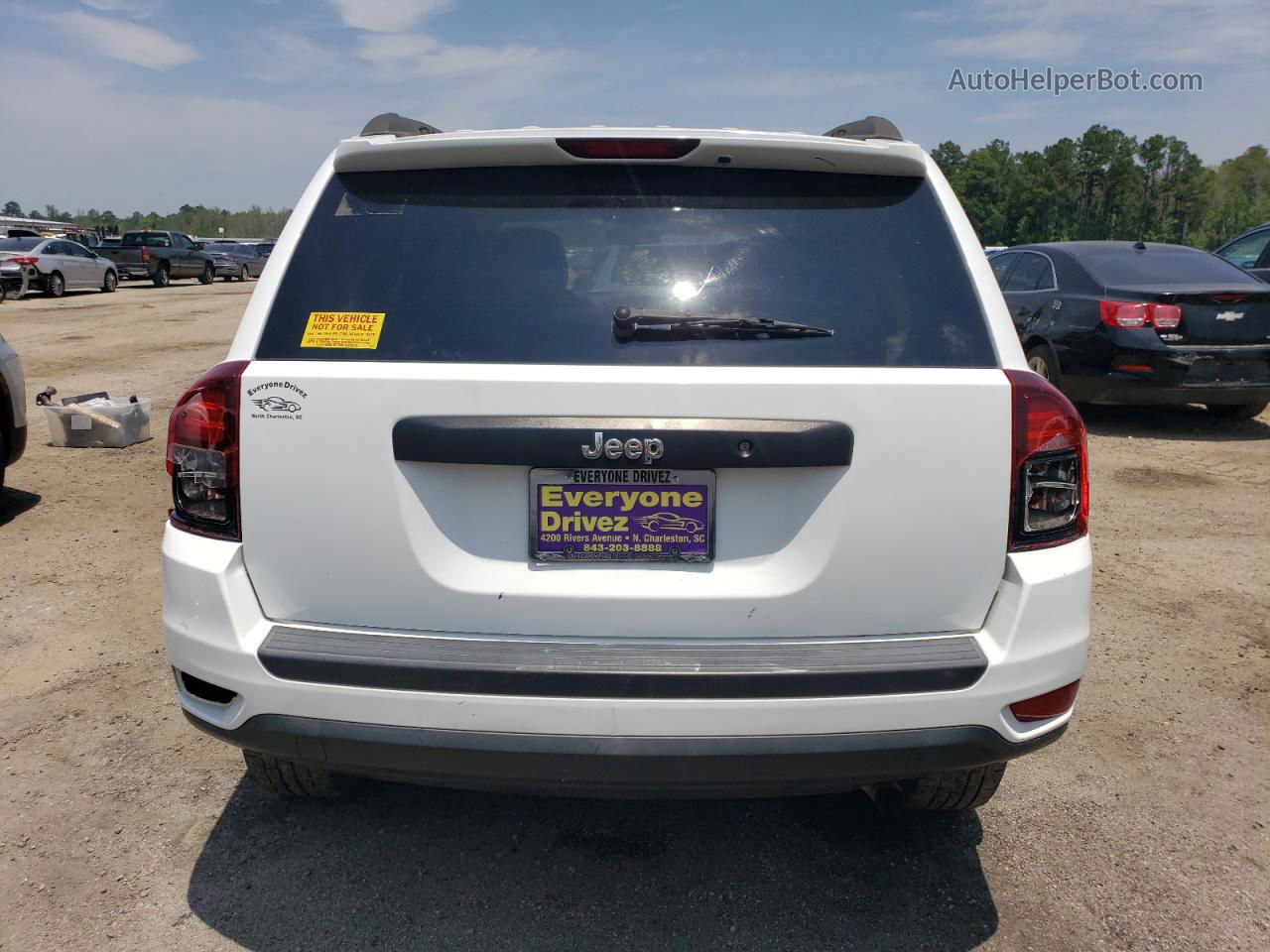 2014 Jeep Compass Sport White vin: 1C4NJCBB7ED831403