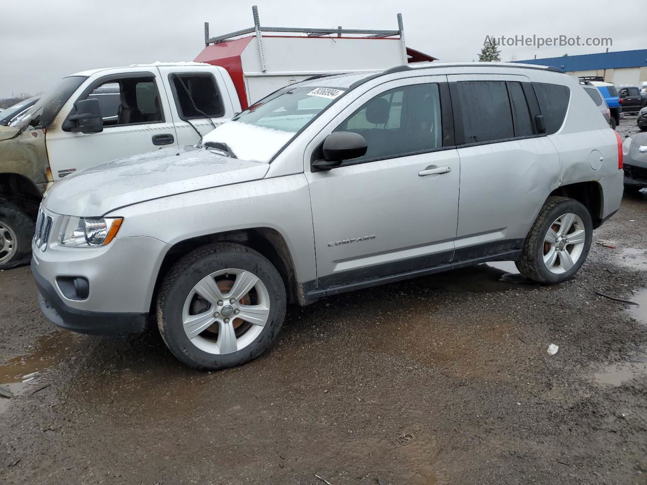 2013 Jeep Compass Sport Silver vin: 1C4NJCBB8DD146356