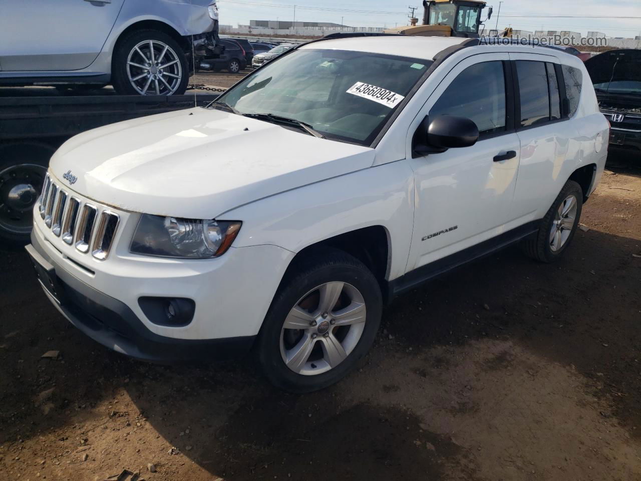 2014 Jeep Compass Sport White vin: 1C4NJCBBXED905493