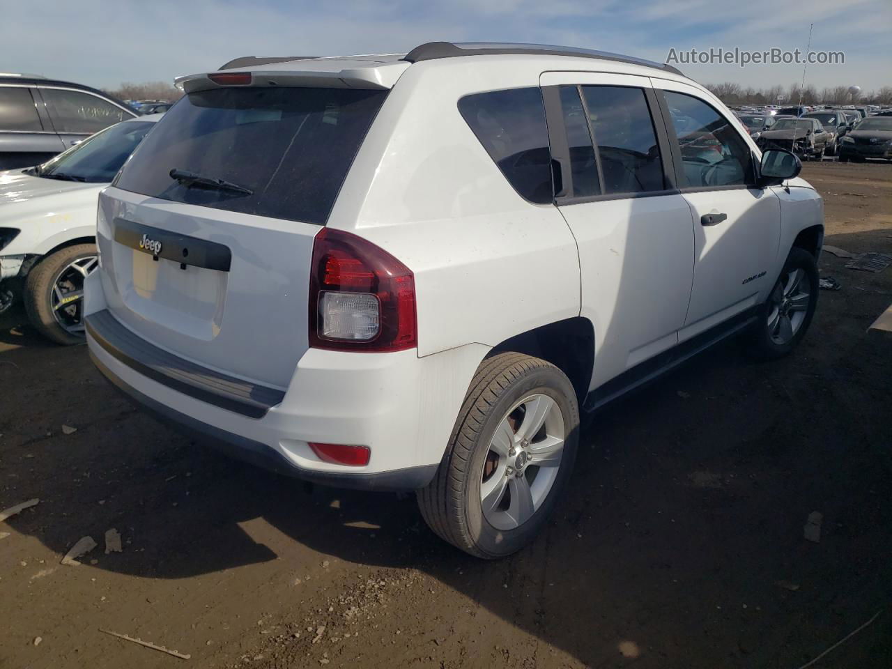 2014 Jeep Compass Sport White vin: 1C4NJCBBXED905493