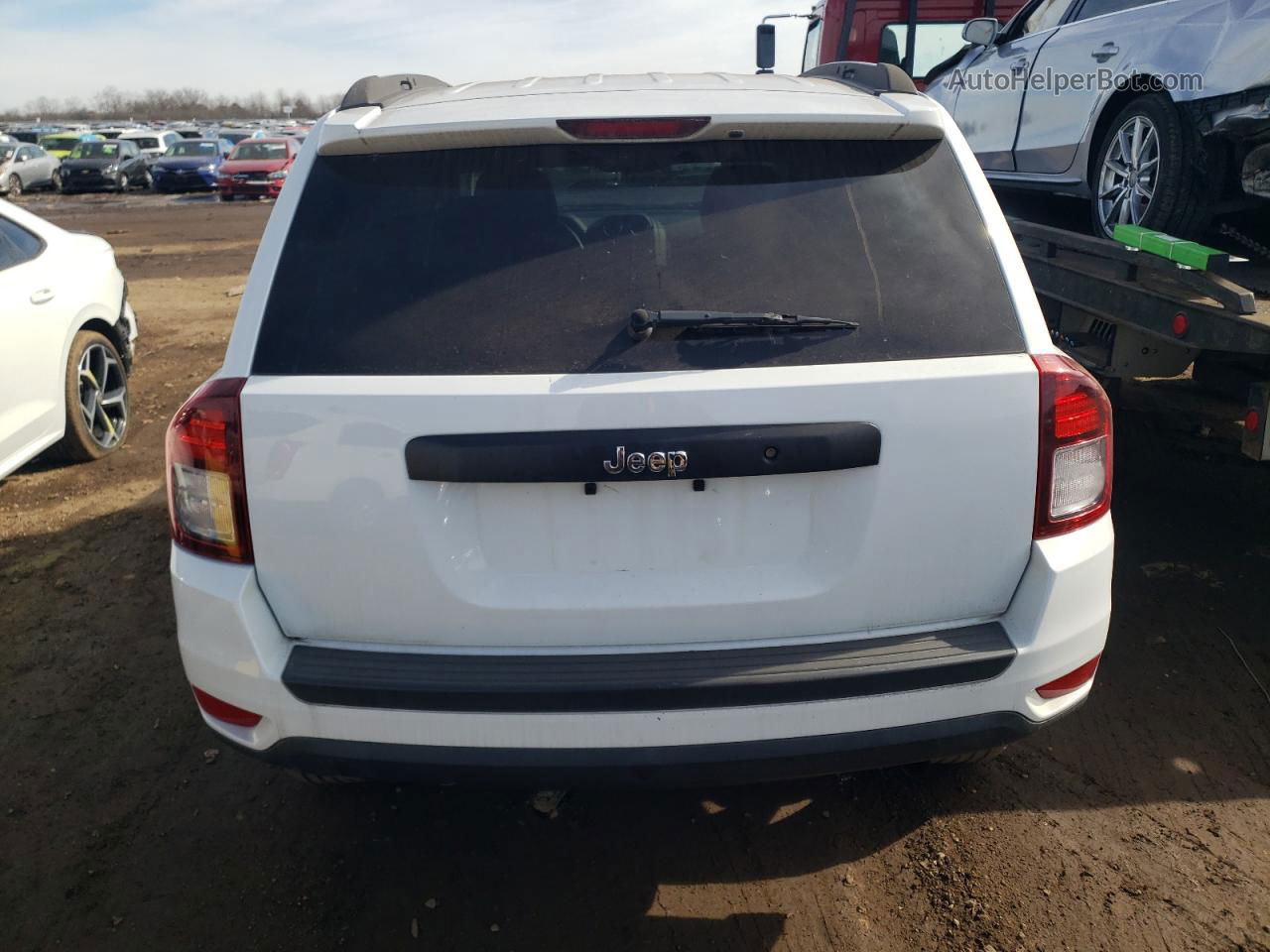 2014 Jeep Compass Sport White vin: 1C4NJCBBXED905493