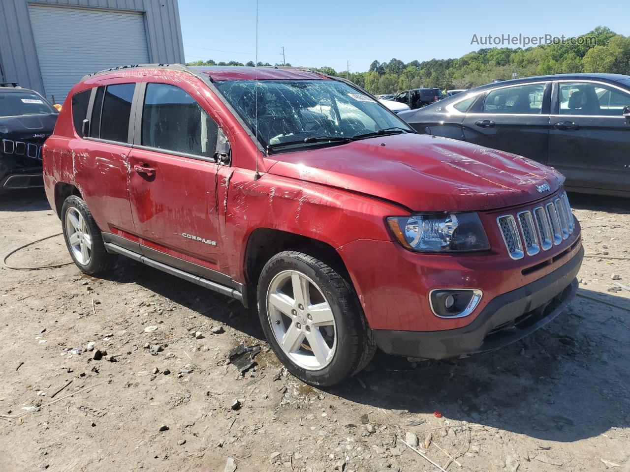 2014 Jeep Compass Latitude Red vin: 1C4NJCEA3ED893139