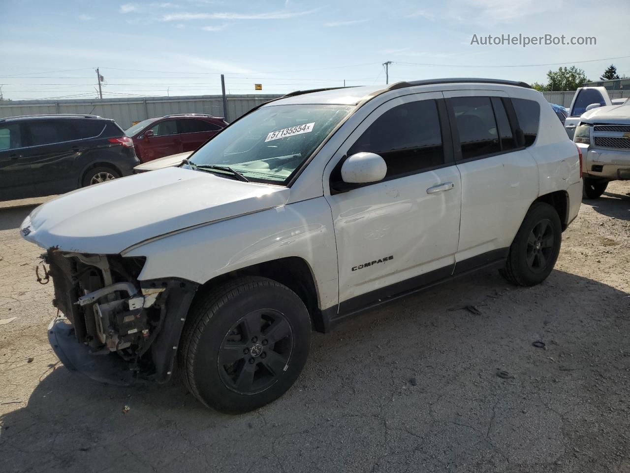 2016 Jeep Compass Latitude White vin: 1C4NJCEB0GD652103