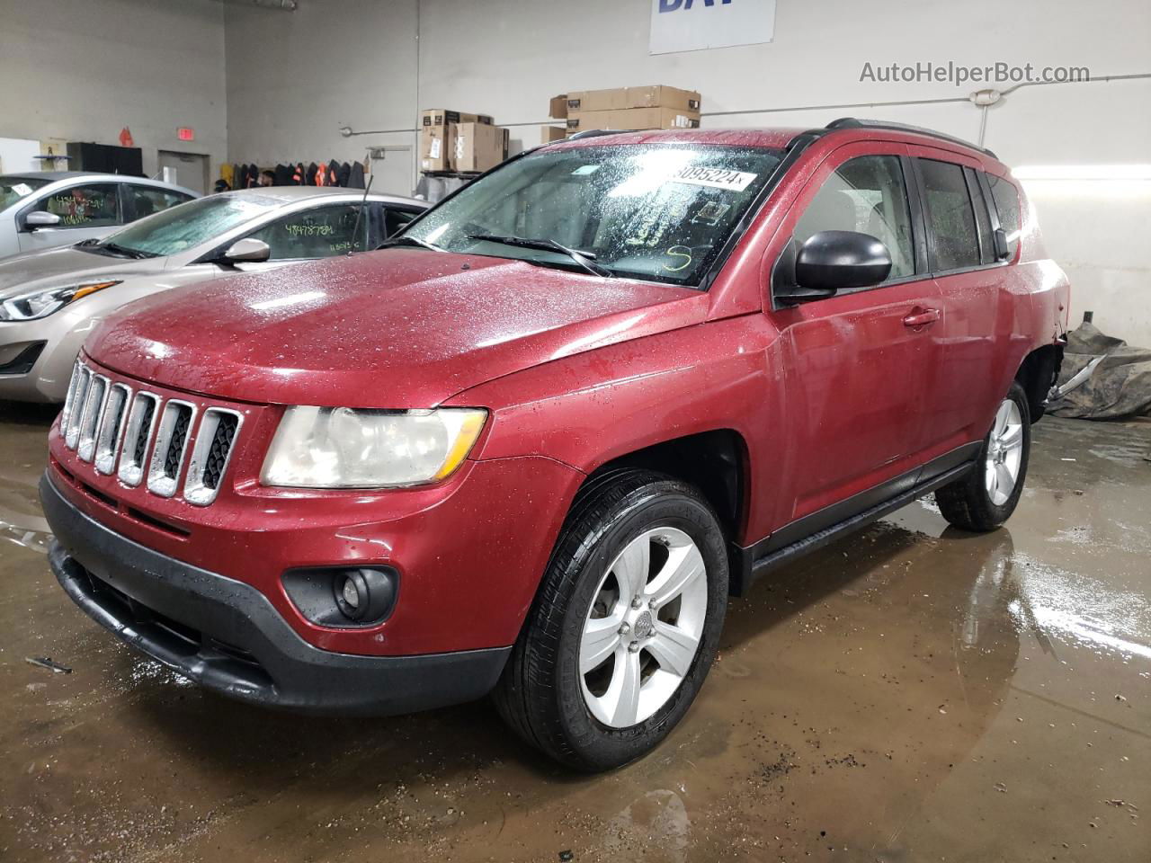 2013 Jeep Compass Latitude Red vin: 1C4NJCEB2DD158837