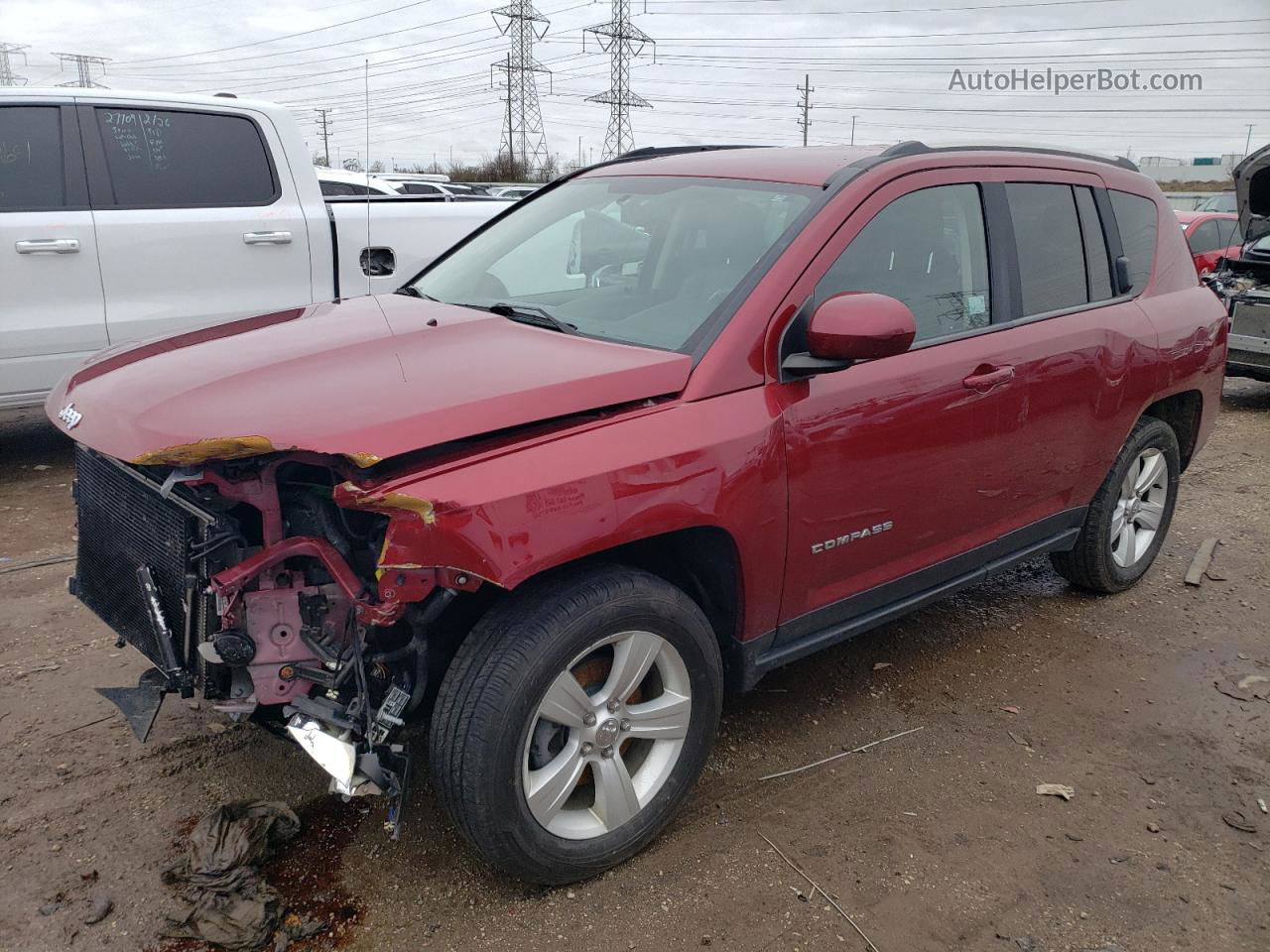 2014 Jeep Compass Latitude Red vin: 1C4NJCEB2ED629046