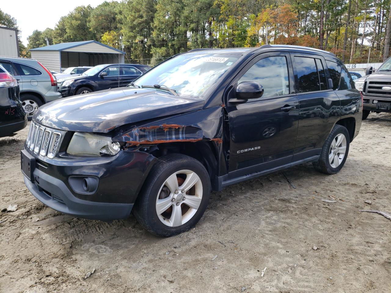 2014 Jeep Compass Latitude Черный vin: 1C4NJCEB4ED537744