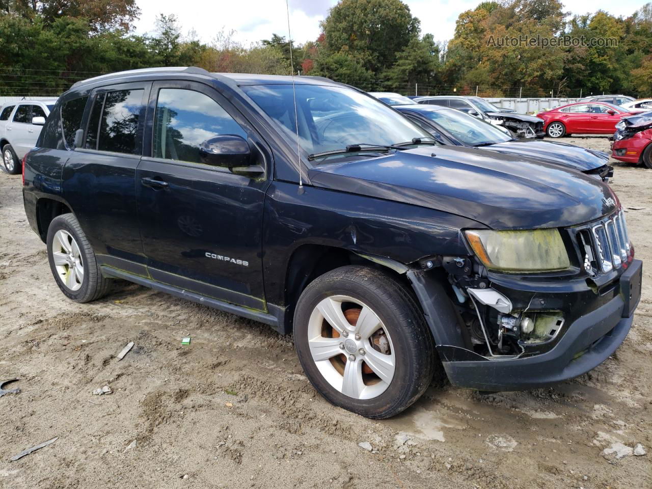 2014 Jeep Compass Latitude Черный vin: 1C4NJCEB4ED537744