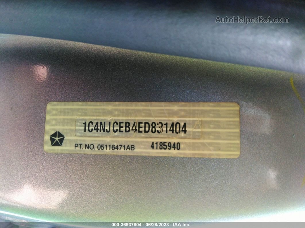 2014 Jeep Compass Latitude Silver vin: 1C4NJCEB4ED831404