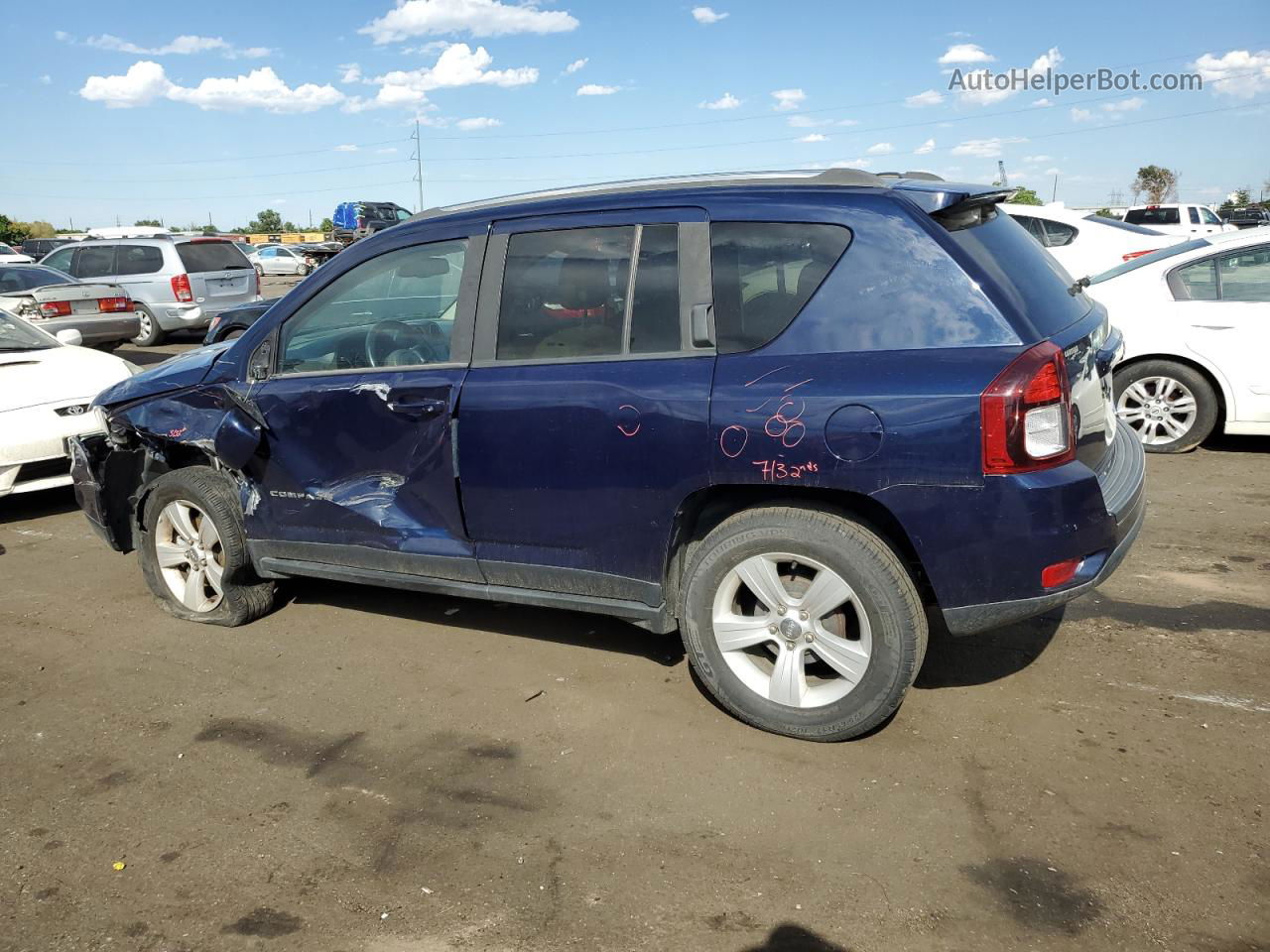 2014 Jeep Compass Latitude Blue vin: 1C4NJCEB6ED660090