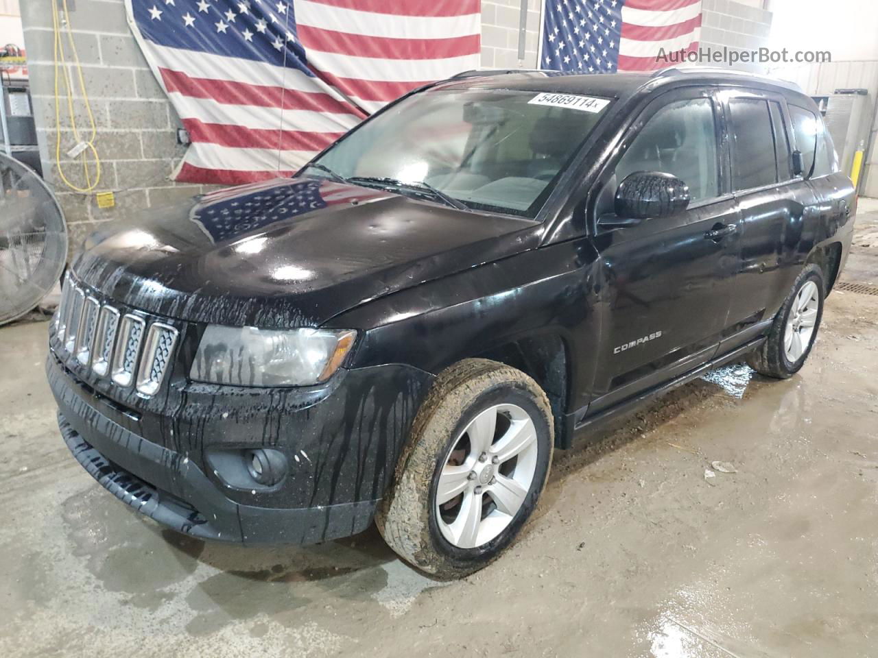 2014 Jeep Compass Latitude Black vin: 1C4NJCEB7ED575033