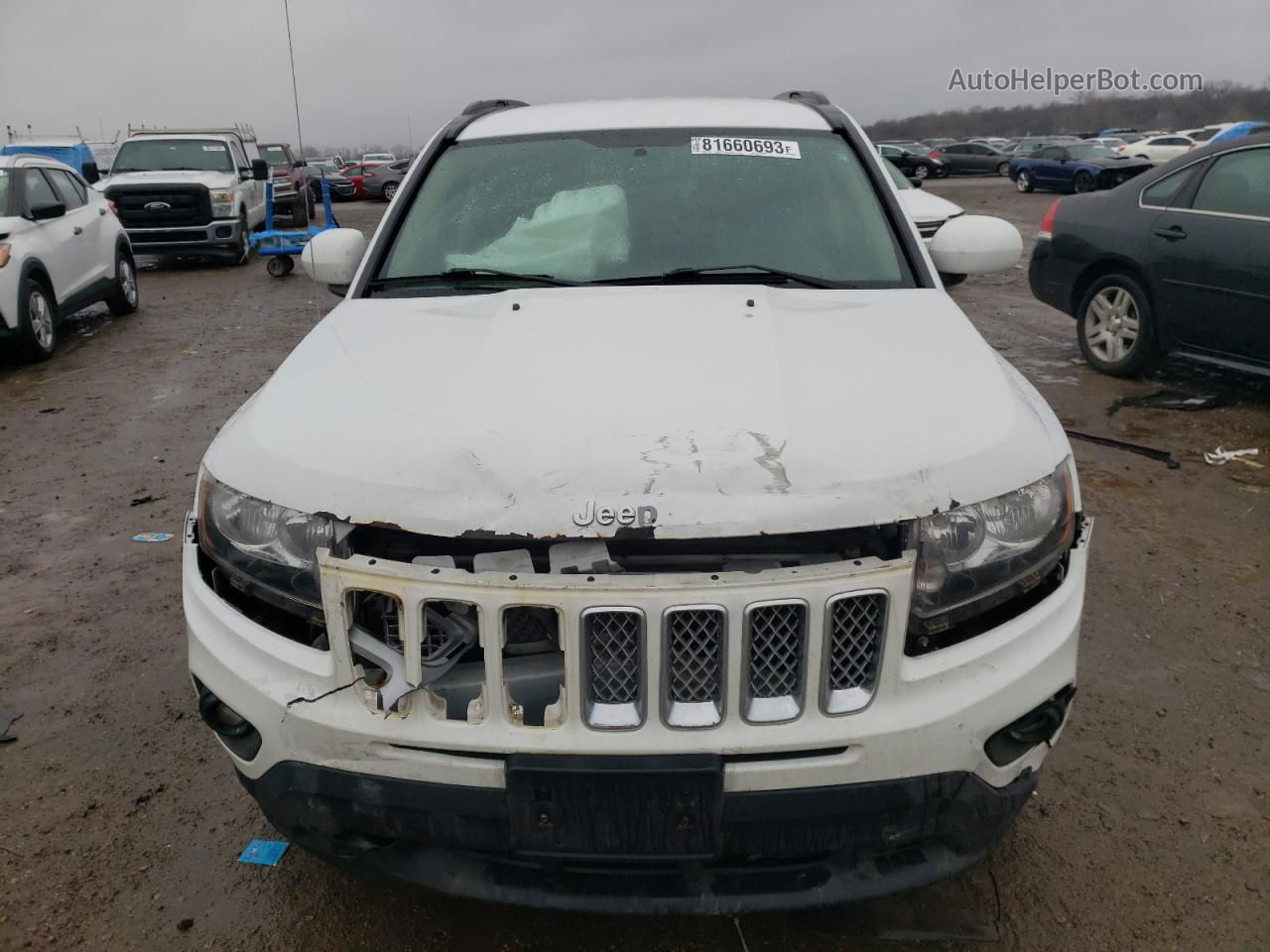 2014 Jeep Compass Latitude White vin: 1C4NJCEB7ED864820