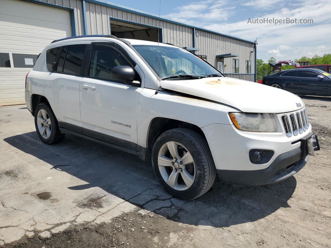 2013 Jeep Compass Sport White vin: 1C4NJDBB0DD245453